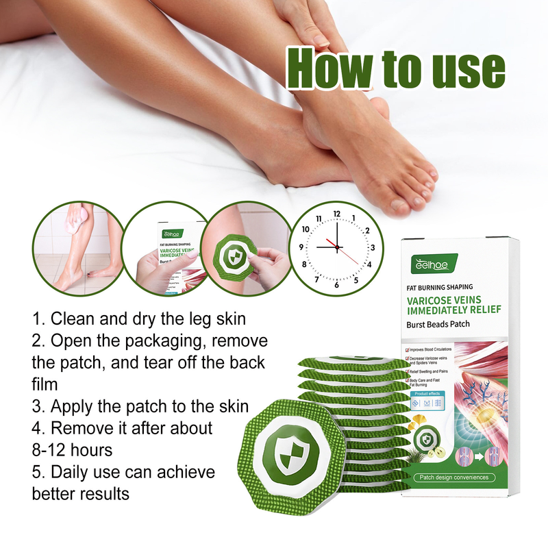 EELHOE slimming vein patch relieves swelling of veins, leg muscles, earthworm legs, body discomfort and body shaping patch_voghion.com