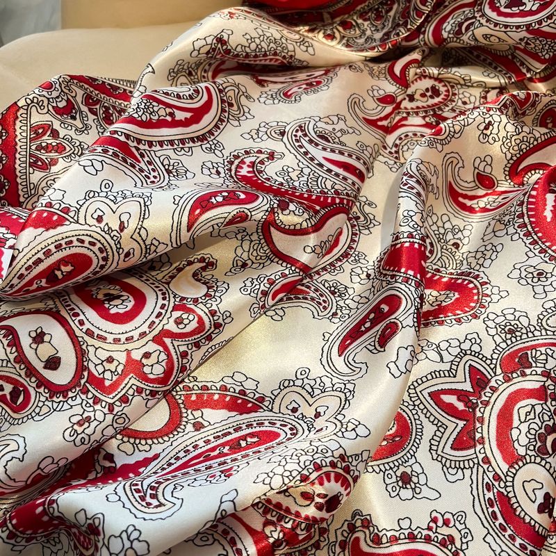 90 Small Square Simulation Silk Women's Fashion Versatile Colored Printed Scarf Satin Elegant Collar_voghion.com