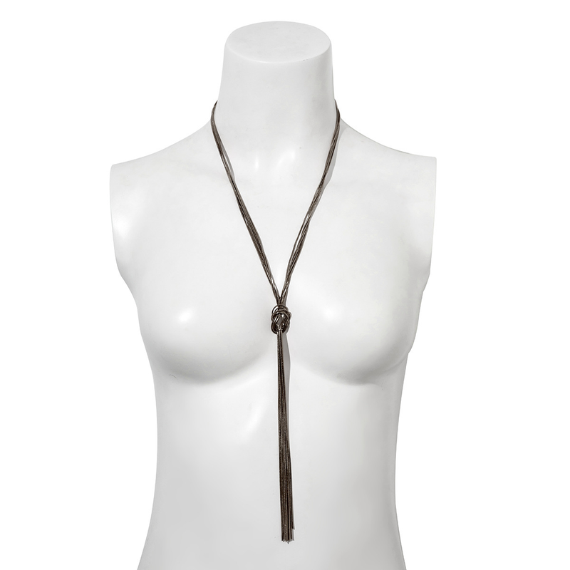 Dames sieraden hiphop metalen wind snake bone chain ketting trend geometrisch lang geweven sleutelbeen ketting_voghion.com