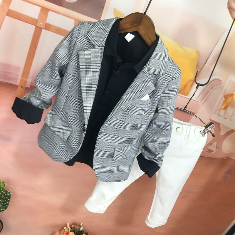 Kid's Clothing Children's small suit 2024 spring and autumn boy's dress spring casual jacket top handsome boy suit_voghion.com