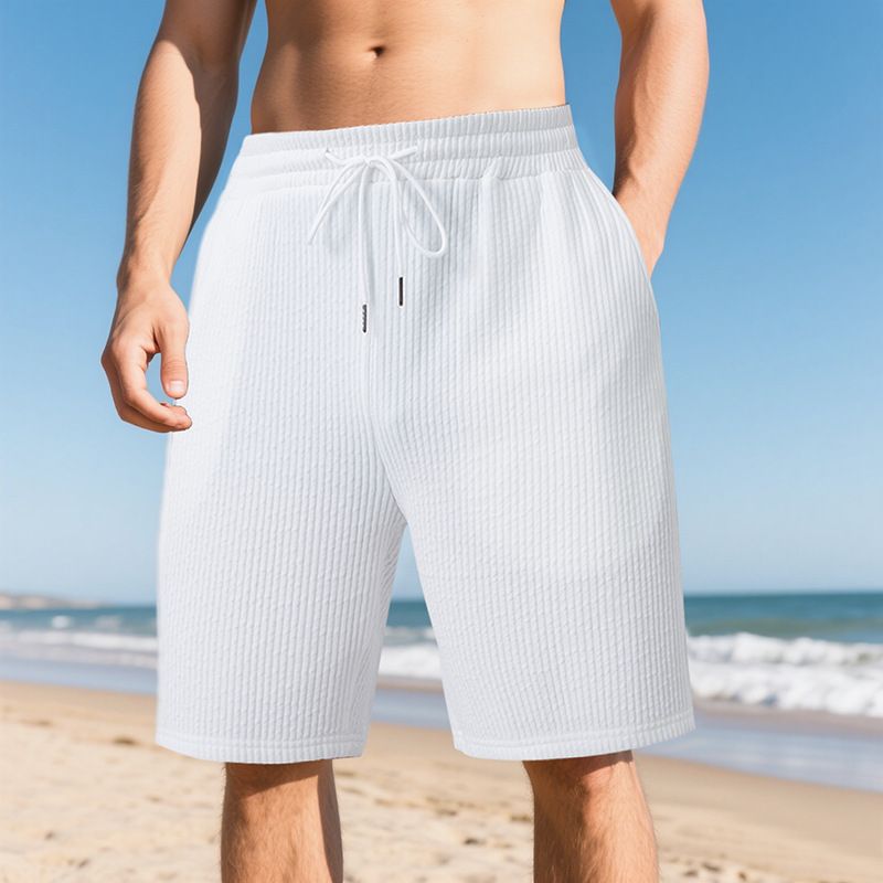 Nouveaux shorts de plage décontractés en jacquard pour hommes, style sport, ample et tendance, pour l'été_voghion.com