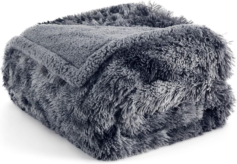 Lange Haare PV Fleece Sherpa Haustier wasserdichte Decke verdickte Matte Hundebett_voghion.com