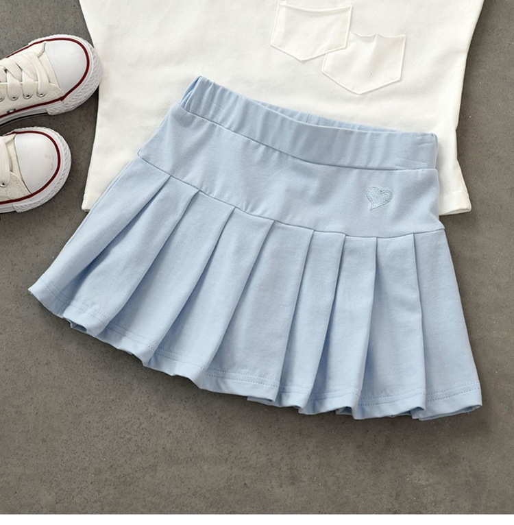 Fustă plisată pentru fete Mother&Kids, rochie de vară pentru copii cu pantaloni de siguranță, fustă subțire pentru copii de talie medie și mică_voghion.com