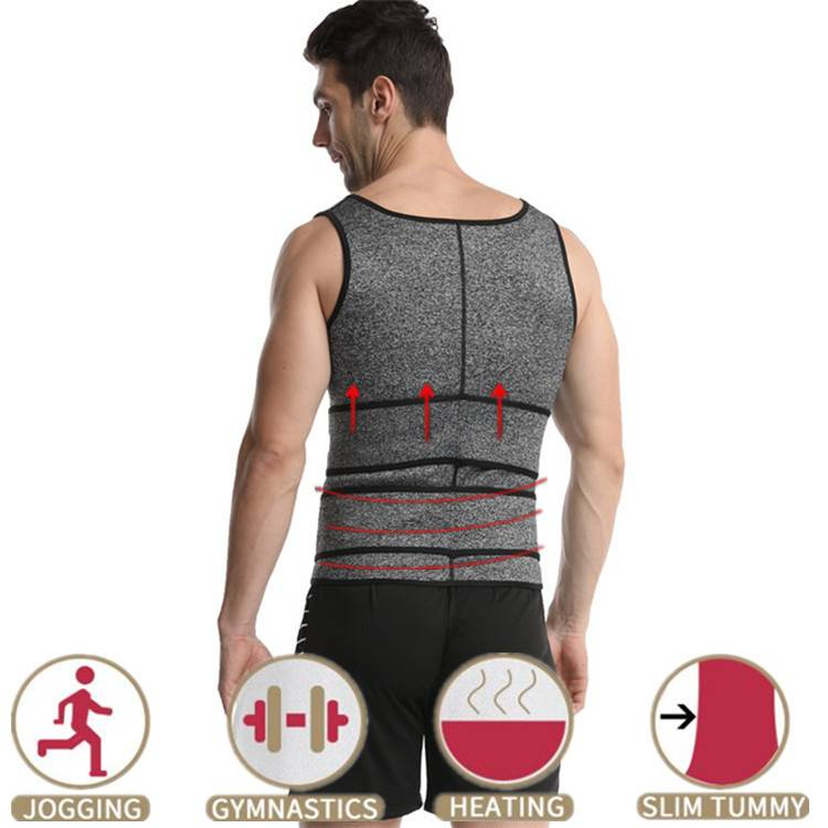 Körperformende Kleidung Herren Sportweste schweißtreibende Kleidung große Größe Fitness Taille und Bierbauch Korsett_voghion.com