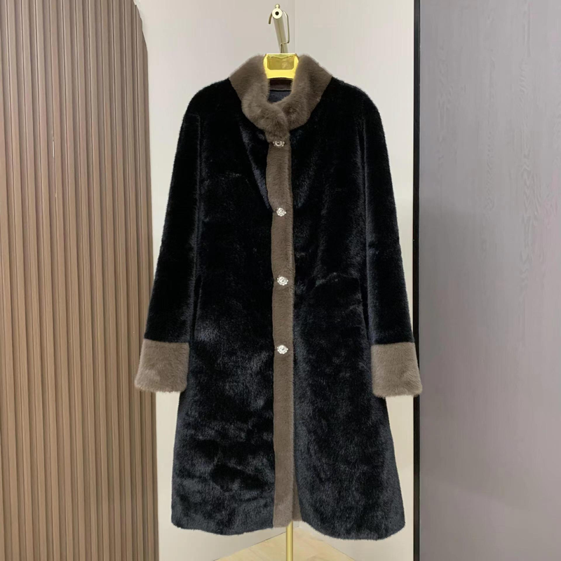 Abbigliamento da donna pelliccia di visone ispessita integrata temperamento alla moda cappotto caldo da donna autunno e inverno nuova tendenza_voghion.com