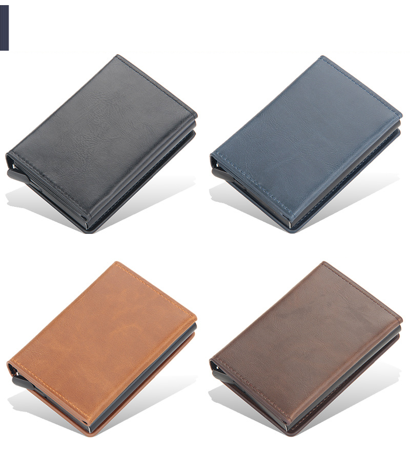 Kartenhalter, Geldbörse, Brieftasche, Herren-Kartentasche, Anti-Entmagnetisierungs-Aluminiumgehäuse, Kartenhülle, Multi-Card-Feder, automatischer Kartenclip_voghion.com