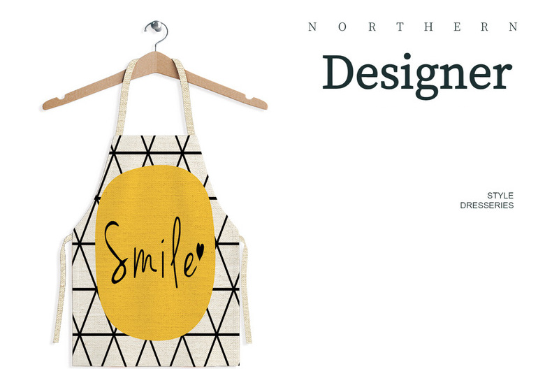 Modern Geometric Print Apron - Sleeveless, Lightweight & Stylish (Perfect For Art Studio, Kindergarten & Kitchen Use)_voghion.com