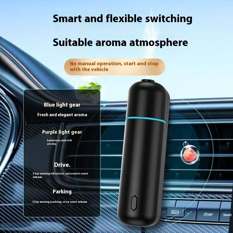 Diffusore di aromaterapia per auto con 6 flaconi di oli essenziali (4 ml ciascuno) - Alimentato tramite USB, funzionamento silenzioso (≤36 dB), spegnimento automatico, timer da 8 ore_voghion.com