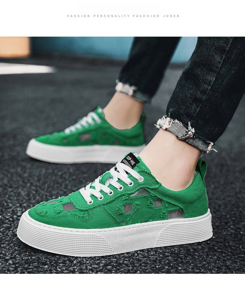 Men's Casual Canvas Sneakers - Breathable Summer Shoes With Lace-Up Design, Lightweight & Comfortable For Daily Wear_voghion.com