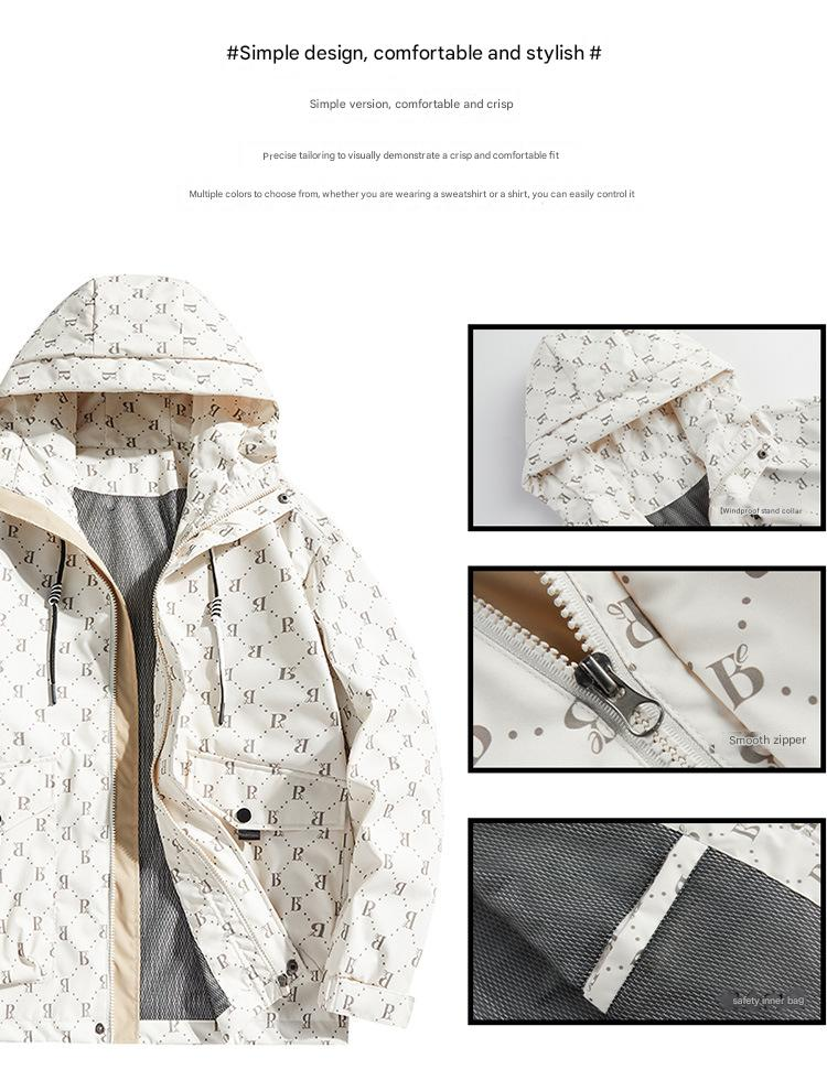 Men's Clothing unisex Camo Outdoor Jacket - Waterproof Windbreaker With Adjustable Hood (all-weather Adventure Wear)_voghion.com