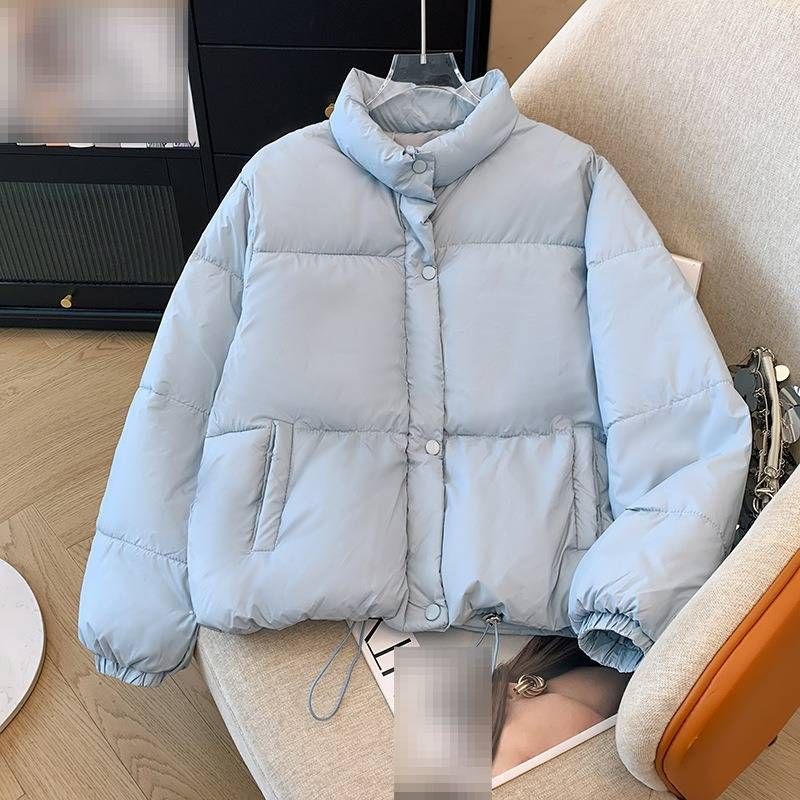 Women's Short Puffer Jacket Winter Coat Lightweight Warm Quilted Polyester Filled Hoodless Casual Outerwear For Women_voghion.com