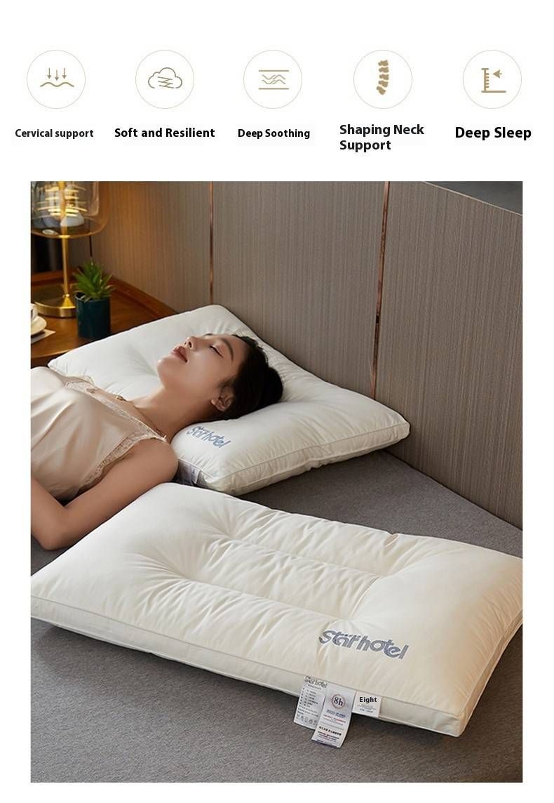Set di cuscini per hotel in cotone di alta qualità (3 pezzi) – Altezza regolabile (bassa/media/alta), traspirante e ipoallergenico, supporto ergonomico per il collo_voghion.com