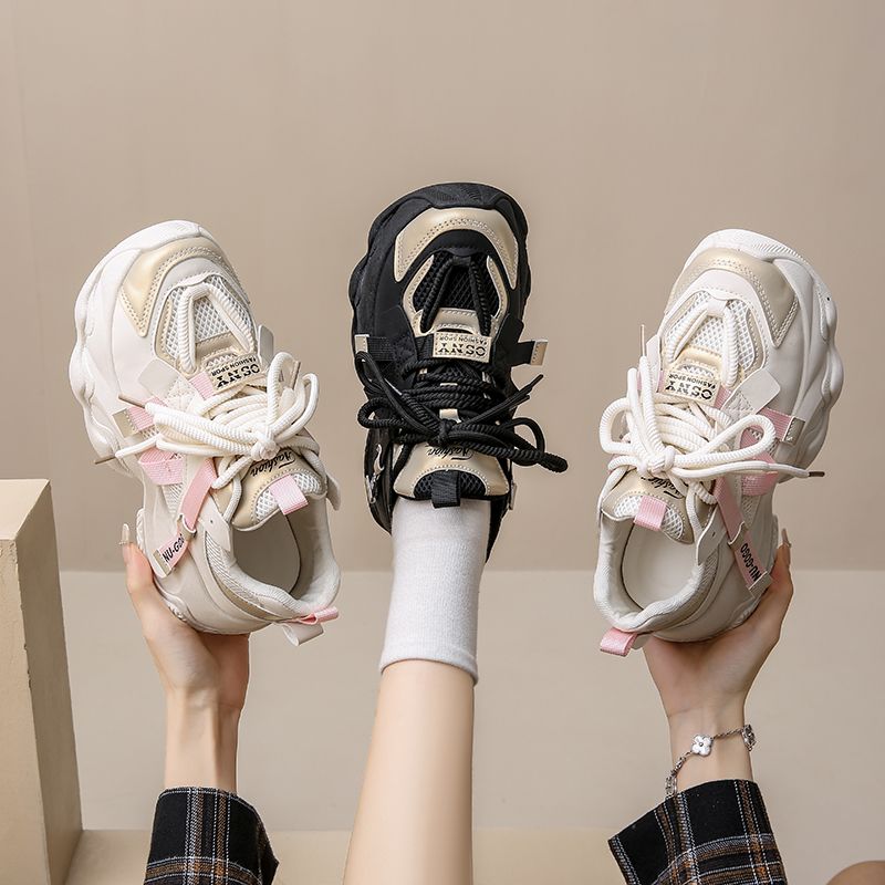 Ins Koreanische Version der neuen Papa-Frau 2024 Herbst Student Sports Running Casual Erhöhung Schuhe_voghion.com