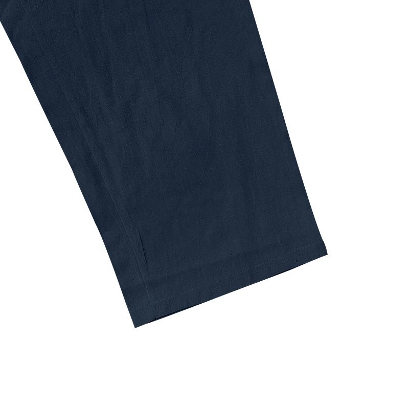 Four Seasons Thin Beach Casual Lace-Up New Men's Cotton Linen Drawstring Straight Long Pants_voghion.com