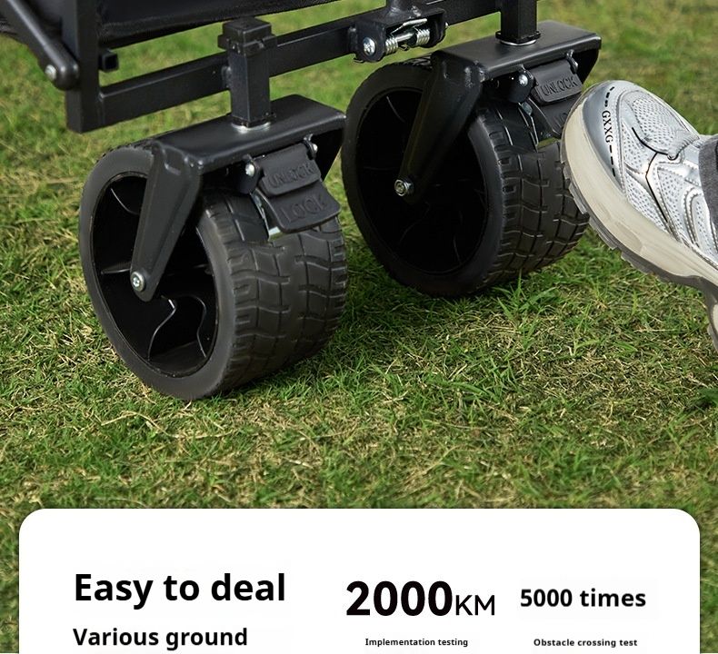 Outdoor Foldable Stall Rear Door Camping Cart, Portable Large Capacity Shopping Cart_voghion.com