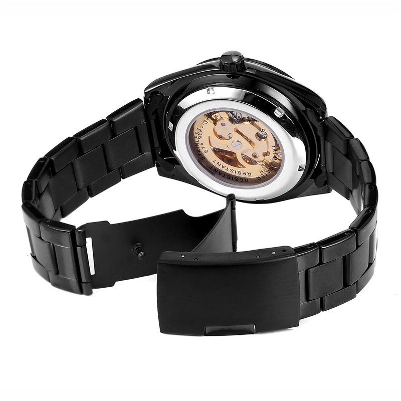 Hot selling winner8152 men's leisure mechanical watch automatic hollow mechanical watch men's steel band watch_voghion.com