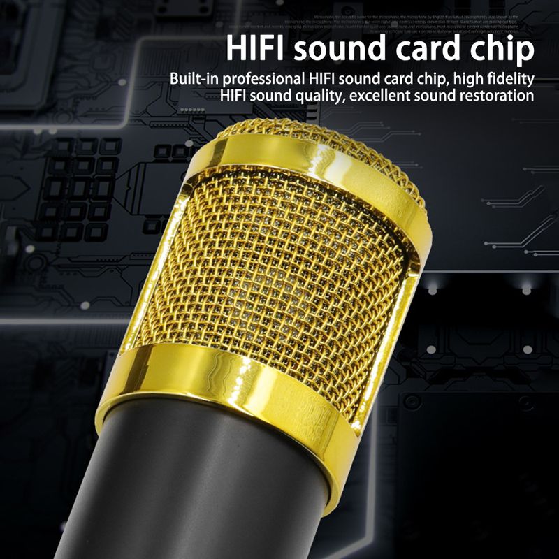 Micrófono de capacitancia de anclaje profesional Conexión inalámbrica Bluetooth para PC Karaoke Transmisión en vivo Grabación en estudio_voghion.com