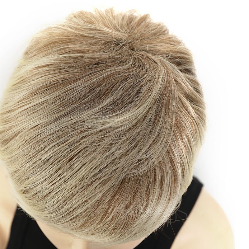 perruque courte pour femme perruque coiffure cheveux raides courts raides frange latérale perruque en fibre chimique synthétique_voghion.com