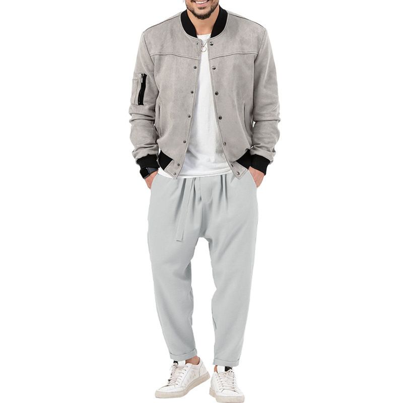 Ensemble 2 pièces décontracté pour hommes, ensemble veste et pantalon de qualité personnalisée, tendance, automne-hiver, 2024_voghion.com