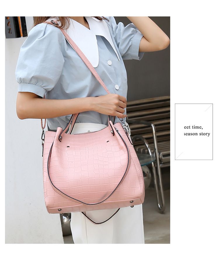 Handtasset voor dames Damestas Mode Mode Krokodillenprint Vierdelige set Tas Grote capaciteit Enkele schouder Crossbody Bucket Bag_voghion.com