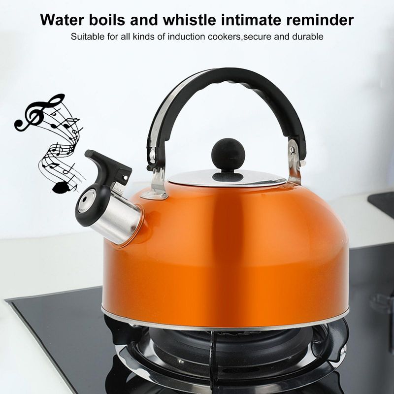 Whistling Tea Kettle Stainless Steel Whistling Tea Pot For Stovetop With Cool Grip Ergonomic Handle Whistling Tea Kettle_voghion.com