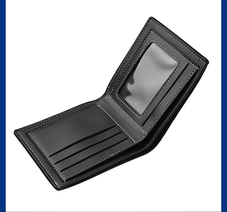 2023 New Patchwork Leather Men Wallets Short Male Purse with Coin Pocket Card Holder Brand Trifold Wallet Men Clutch Money Bag_voghion.com