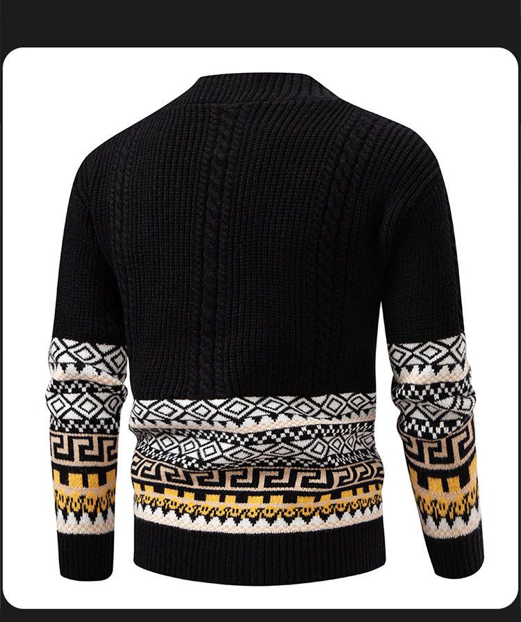 Herren-Boho-Cardigan mit V-Ausschnitt, leichte Strickjacke, lässiger Mantel mit offener Vorderseite (Beige, Schwarz, Gelb, Grün) – Größen M bis 4XL_voghion.com