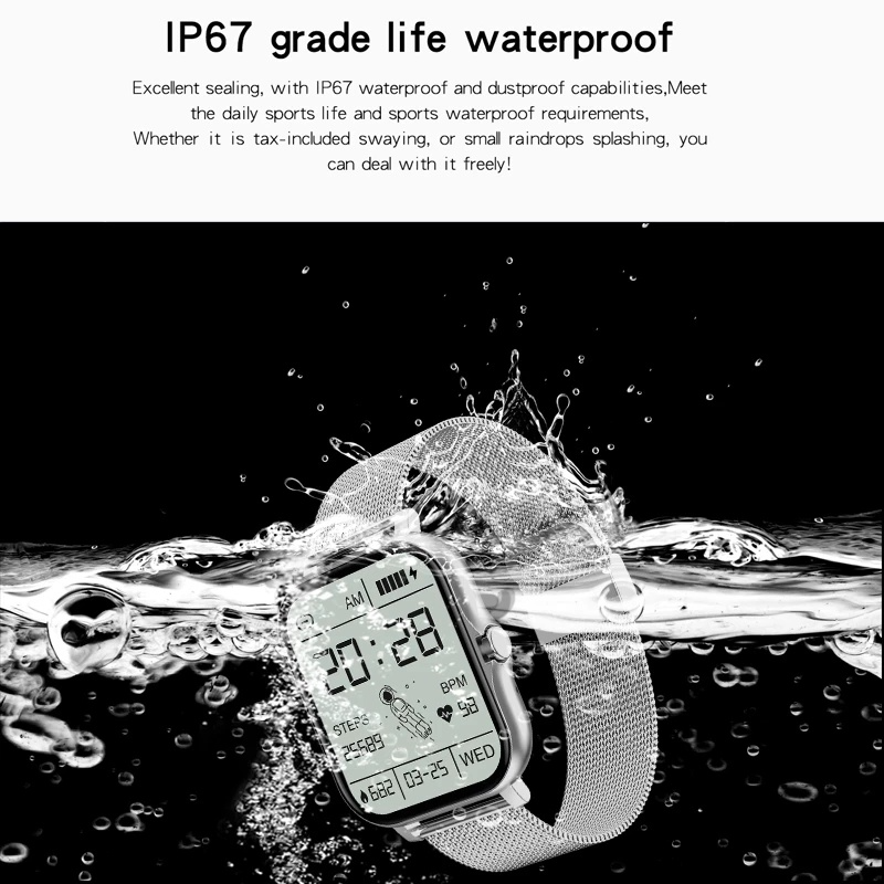 Neue Smartwatch für Damen und Herren, 1,83-Zoll-Farbdisplay, Full-Touch, Bluetooth-Anruf, Smart-Armband, lebenslang wasserdicht, Fitness-Tracker, Gesundheitsarmbänder für Damen_voghion.com