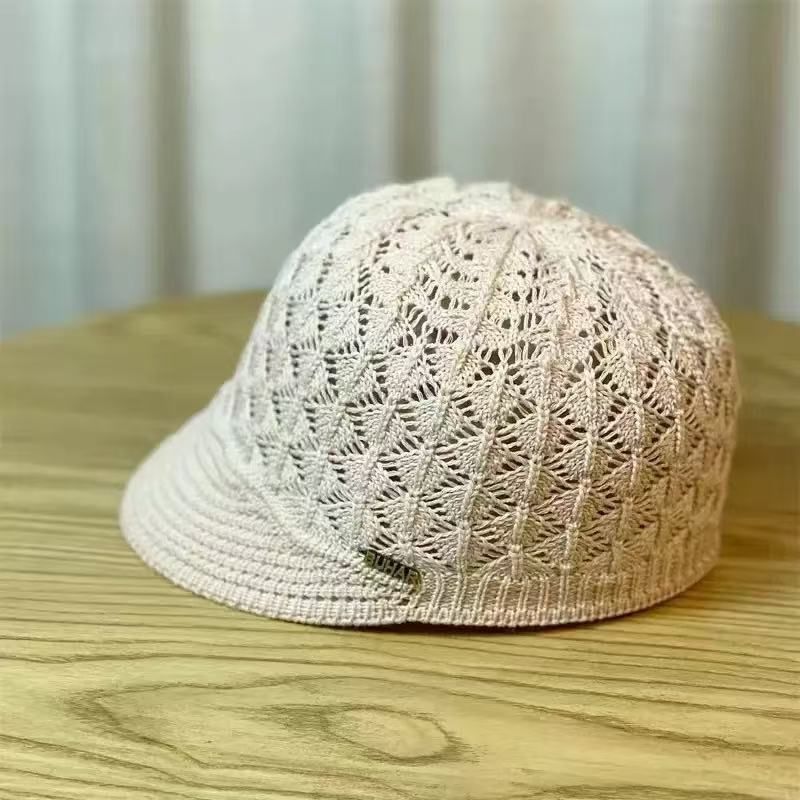 New Women's Spring Summer Duckbill Cap Design Sense Niche Hollow Small Head Circumference Ladies Ice Silk Hat Beret_voghion.com