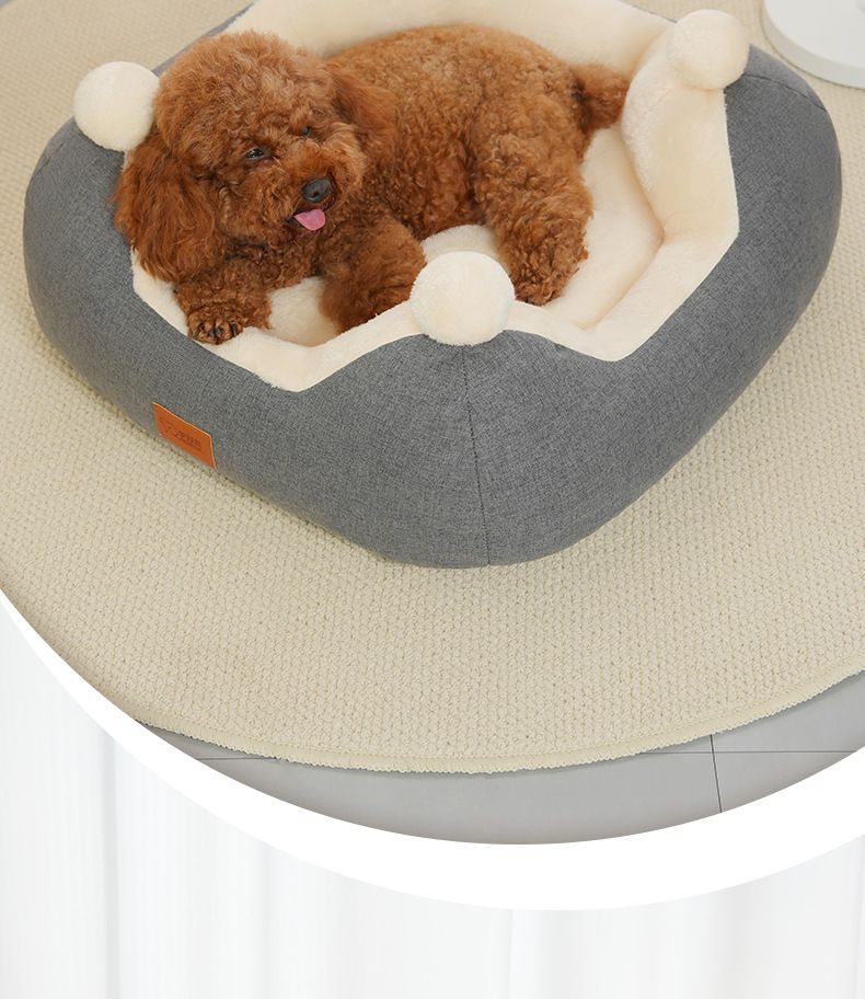 Žieminiai šilti kačių ir šunų atviri triušių aksominiai kvadratiniai sutirštinti lizdai „Four Seasons General Pet Supplies“_voghion.com