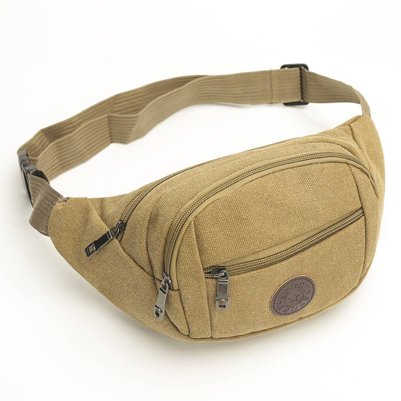 Marsupio da uomo Borsa a tracolla per cellulare in tela all'ingrosso Borsa per cellulare Borsa sportiva a tracolla Portafoglio mobile da viaggio (etichetta rotonda)_voghion.com