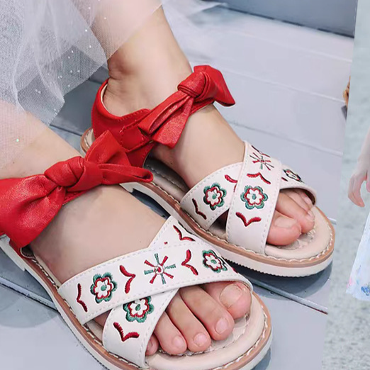 Sandali per bambine e bambini, scarpe da principessa, 2024, estate coreana, nuove scarpe per bambini di medie e grandi dimensioni, suola morbida antiscivolo, all'ingrosso_voghion.com