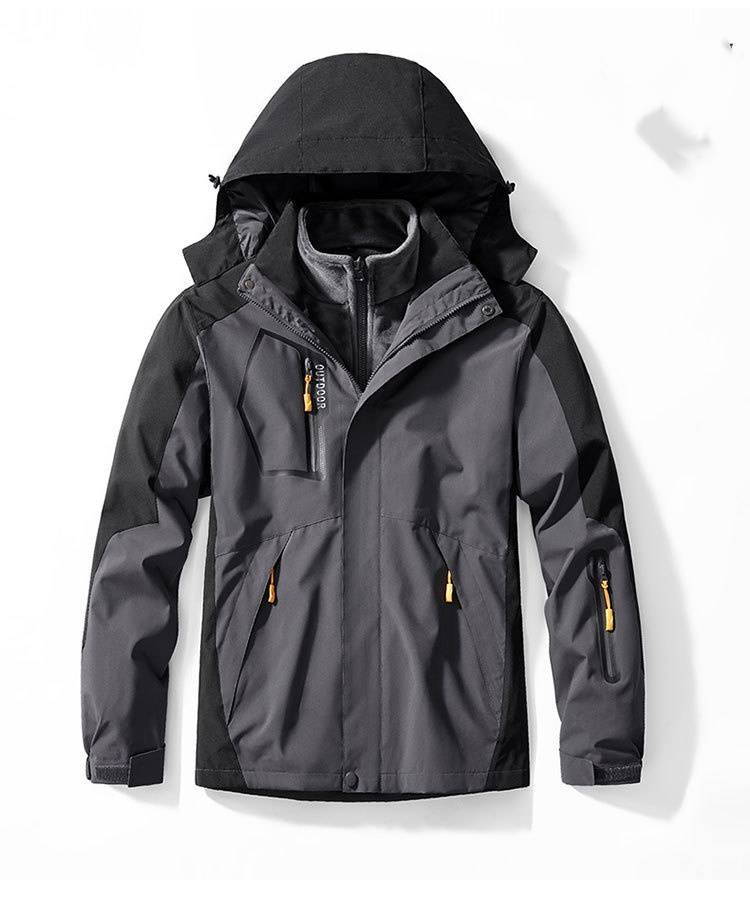 Herrenbekleidung Nerzsamt Drei-in-Eins-Jacke_voghion.com