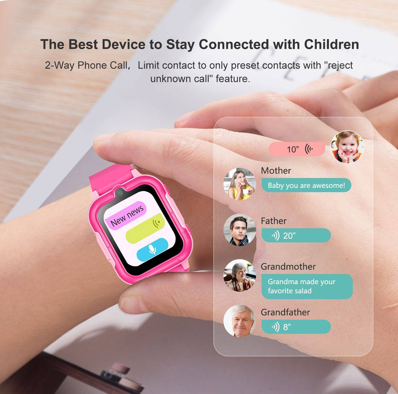 Neue 4G Kinder Smart Watch mit SIM-Karte 2024 Smart Watch GPS Wifi LBS SIM-Karte einlegen mit Kamera Videoanruf Wecker_voghion.com