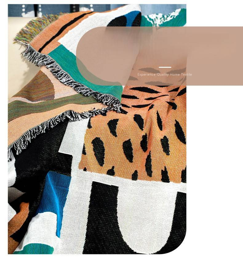 Campingdecke, feuchtigkeitsbeständige Picknickmatte, Jacquard-Wandteppich, Ins-Stil, Sofa-Handtuch-Liniendecke, multifunktionale Sofadecke_voghion.com