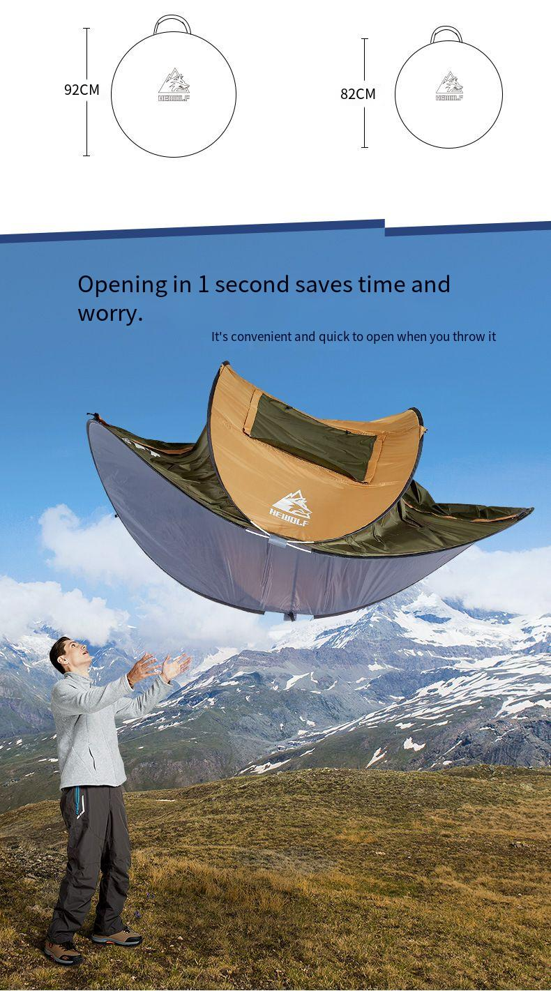 Outdoor Boat Shaped Tent Fully Automatic Sunscreen Hand Throwing Tent Outdoor Quick Opening Tent Camping Windproof Camping Tent_voghion.com