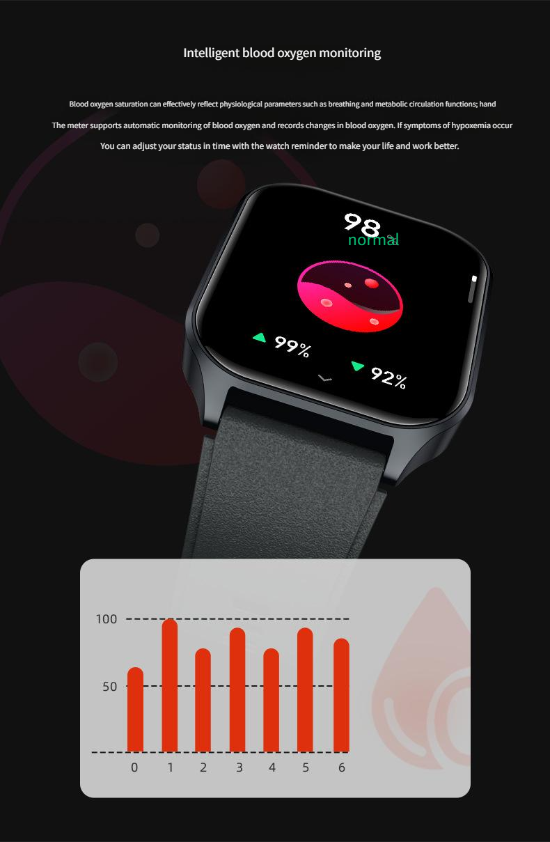 Smart Watches P109 Curved Screen Real Time Heart Rate Blood Oxygen Health Monitoring Sports Bluetooth Call Watch_voghion.com