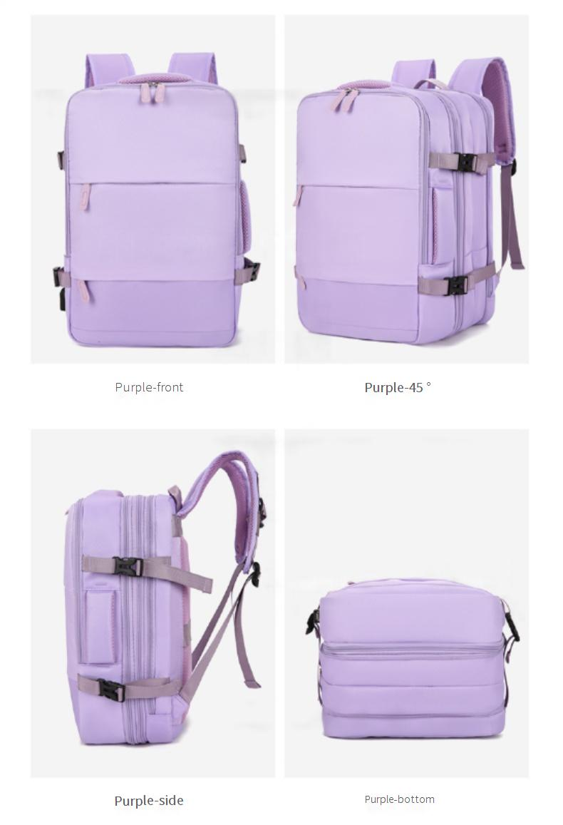 USB Charging Backpack For Travel & Work, Expandable 36-55L Laptop Backpack With Multiple Pockets, Lightweight Unisex Daypack For College_voghion.com