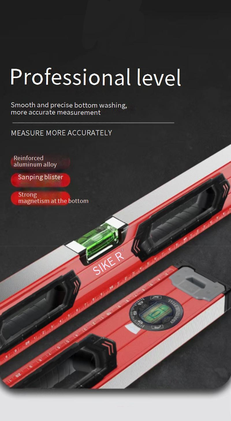 Nivel magnético profesional de aluminio: regla de medición de alta precisión de 300 mm y 600 mm para una alineación horizontal y vertical perfecta._voghion.com
