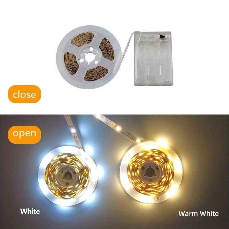 LED Battery Box Light Strip Battery Powered 5V Low Voltage 2835 Monochrome TV Background Wall Cabinet Room Lighting_voghion.com