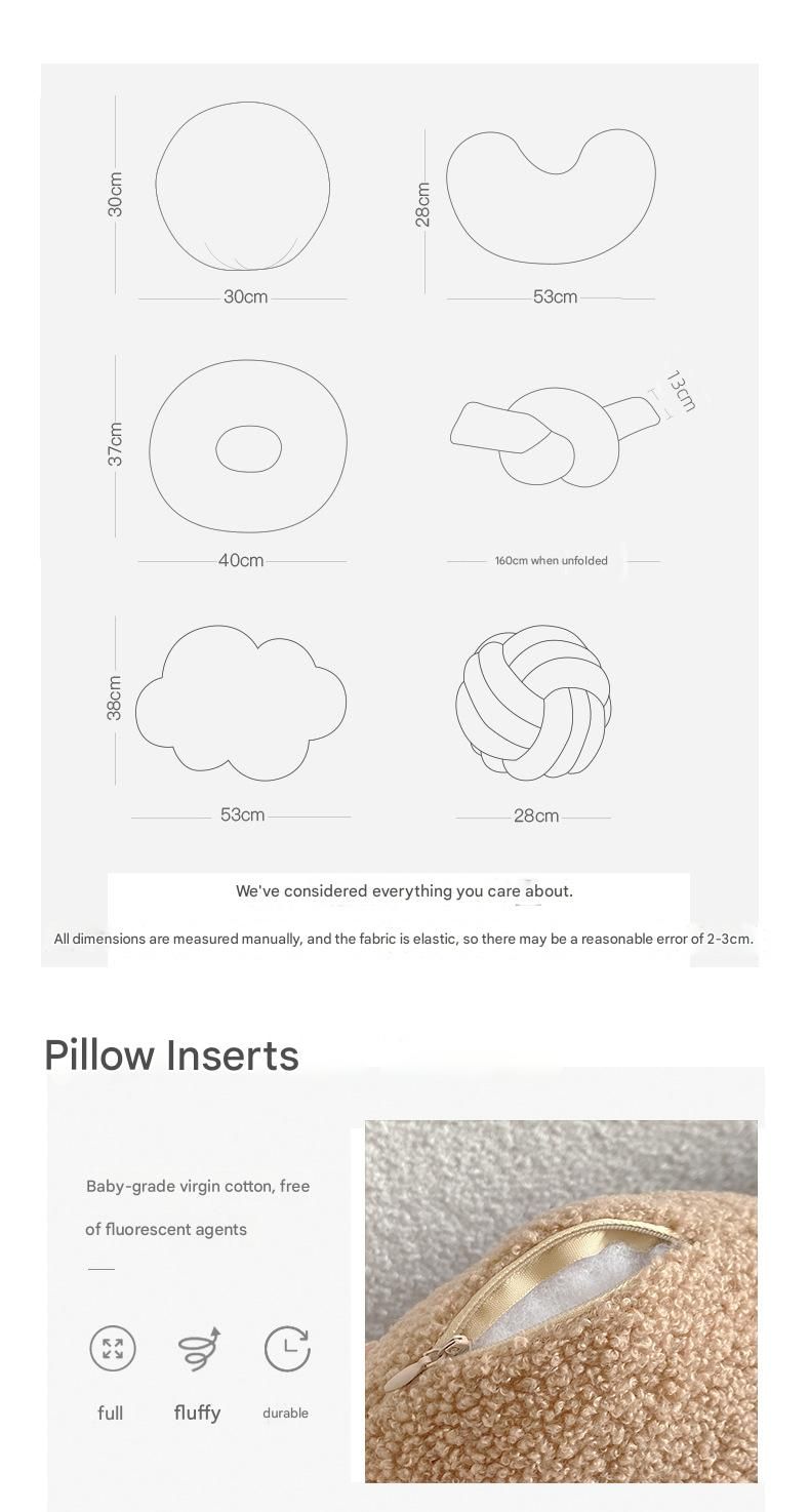 Cuscino in pile Sherpa a forma di nuvola nordica: cuscino decorativo ultra morbido per divano, camera da letto e spazi Instagrammabili_voghion.com