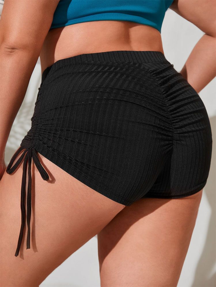 tinta unita moda versatile boxer bikini spiaggia costume da bagno di grandi dimensioni costume da bagno da donna_voghion.com