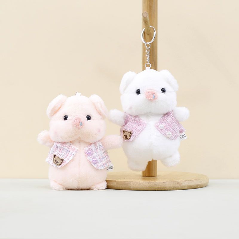 Plush Adorable Keychain Pig Cute Cartoon Piglet Doll Accessory For Bags And Keys_voghion.com