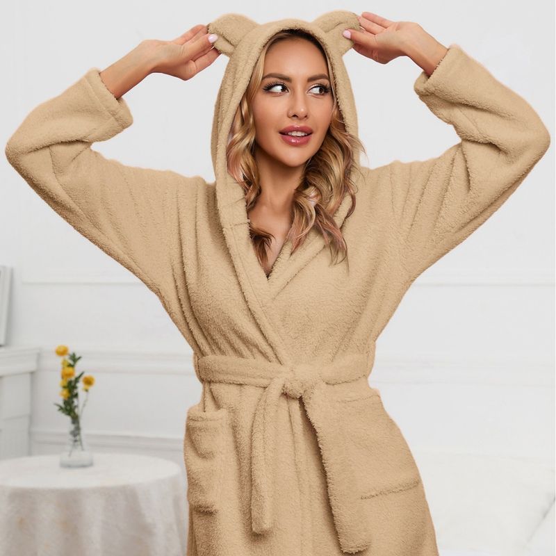 Women's Fleece Hooded Tracksuit Set - Soft & Warm Winter Lounge Wear, Long Sleeve Pullover With Pants, Casual Outfit For Women_voghion.com