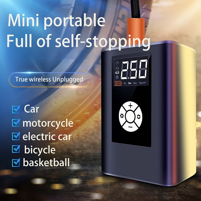 La pompa ad aria elettrica portatile gonfia i pneumatici della tua auto rapidamente e facilmente senza fili_voghion.com