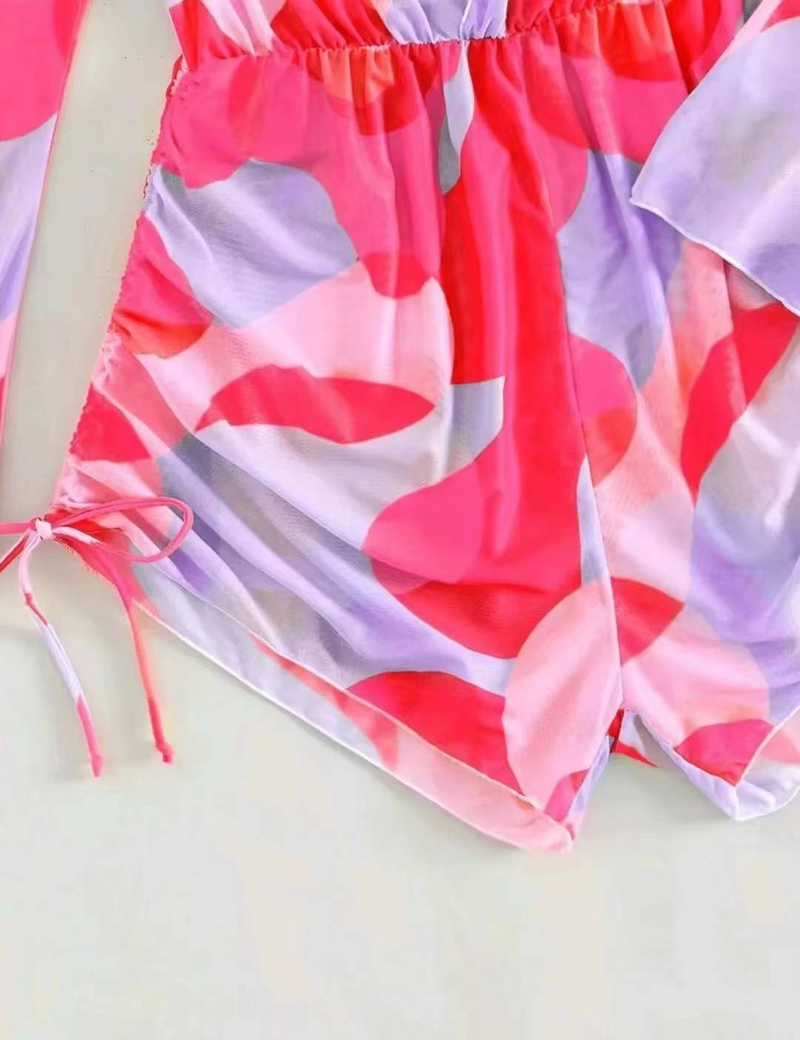 Traje de baño europeo nuevo de tres piezas 2024 Bikini de mujer Bikini de una pieza con manga larga y parte superior de malla_voghion.com