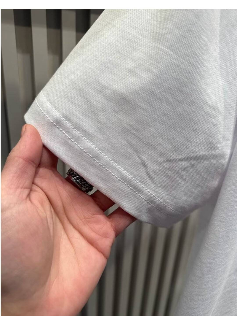 Trendiges kurzärmliges T-Shirt der Marke für Herren, vielseitiges Oberteil mit Rundhalsausschnitt und Innenfutter_voghion.com
