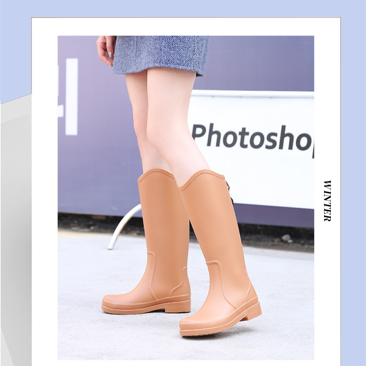 Nuovi stivali da pioggia da donna alti e sottili per l'esterno Scarpe da pioggia impermeabili antiscivolo da cucina alla moda_voghion.com