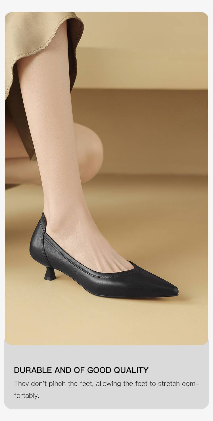Cameido Pumps mit spitzer Spitze und niedrigem Absatz für Damen. Diese Schuhe sind ideal für den Frühling und eignen sich perfekt für den Weg zur Arbeit und den Berufsweg._voghion.com