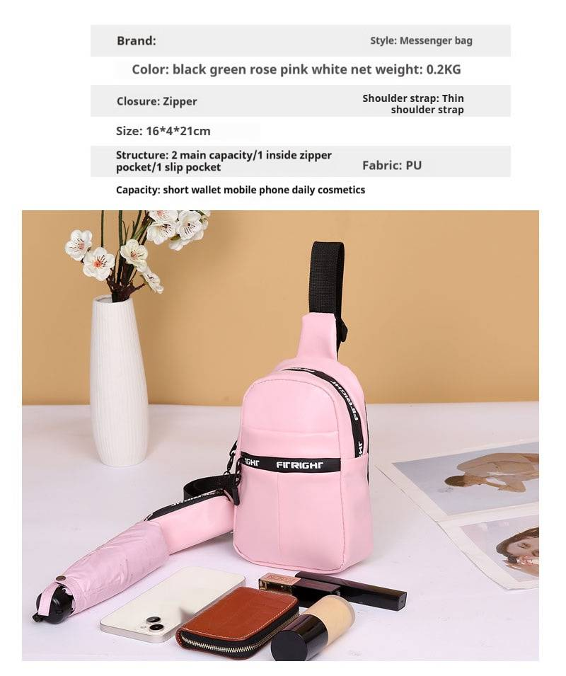Borsa a tracolla alla moda con design a righe - Borsa sportiva a tracolla regolabile con portamonete staccabile e portachiavi_voghion.com
